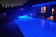 Pool with underwater lighting.